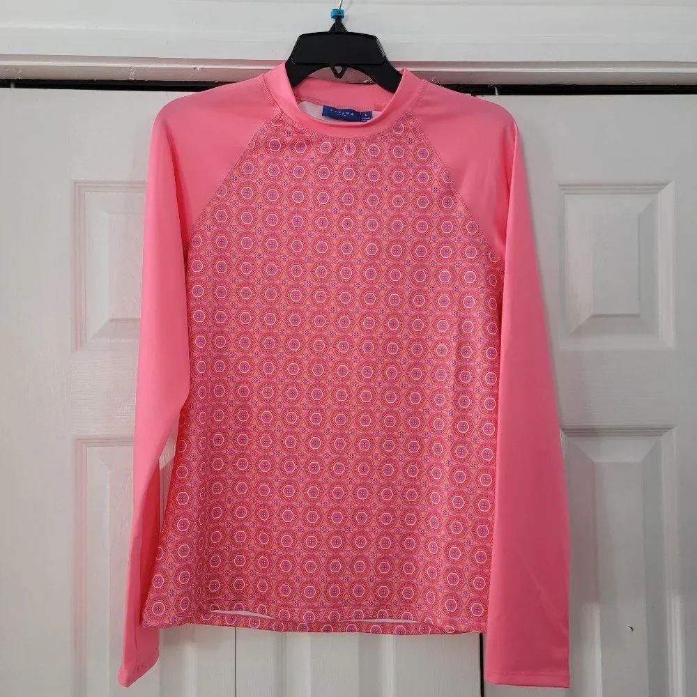 Cabana Life Rash Guard - UPF 50+, Long Sleeve For Women's Coral Tide Size Large